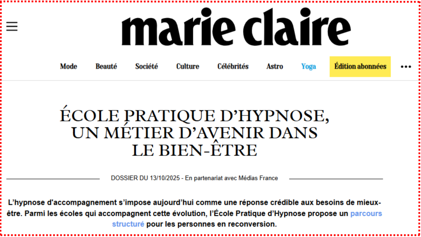 École Pratique d’Hypnose, un métier d’avenir dans le bien-être École Pratique d’Hypnose, un métier d’avenir dans le bien-être